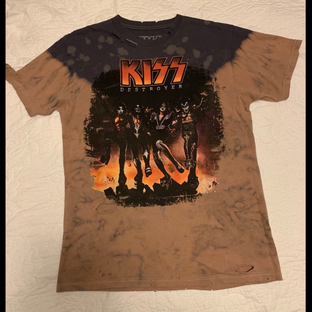 KISS destroyer concert T-Shirt distressed tie-dye